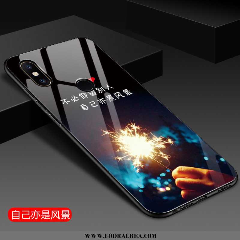 Skal Xiaomi Mi 8 Glas Fodral Mobil Telefon, Xiaomi Mi 8 Hängsmycken Hård Blå