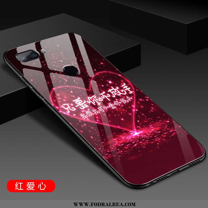 Skal Xiaomi Mi 8 Lite Silikon Glas, Fodral Xiaomi Mi 8 Lite Skydd Liten Rosa