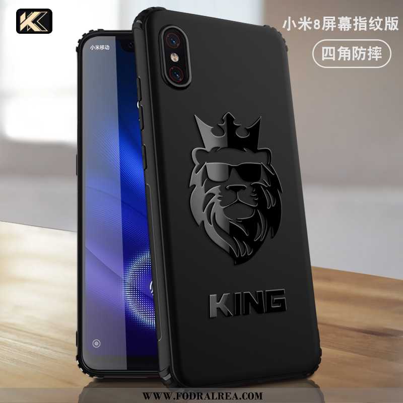 Skal Xiaomi Mi 8 Mönster All Inclusive Skal, Fodral Xiaomi Mi 8 Trend Nubuck Svarta