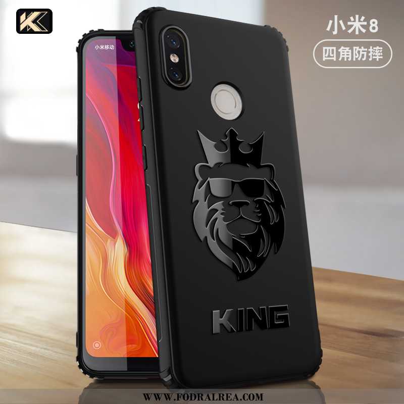 Skal Xiaomi Mi 8 Mönster All Inclusive Skal, Fodral Xiaomi Mi 8 Trend Nubuck Svarta