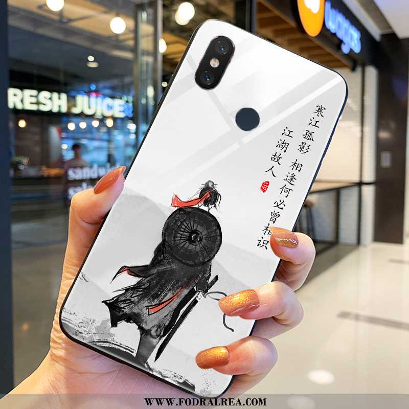 Skal Xiaomi Mi 8 Mönster Glas Skal, Fodral Xiaomi Mi 8 Trend All Inclusive Grå