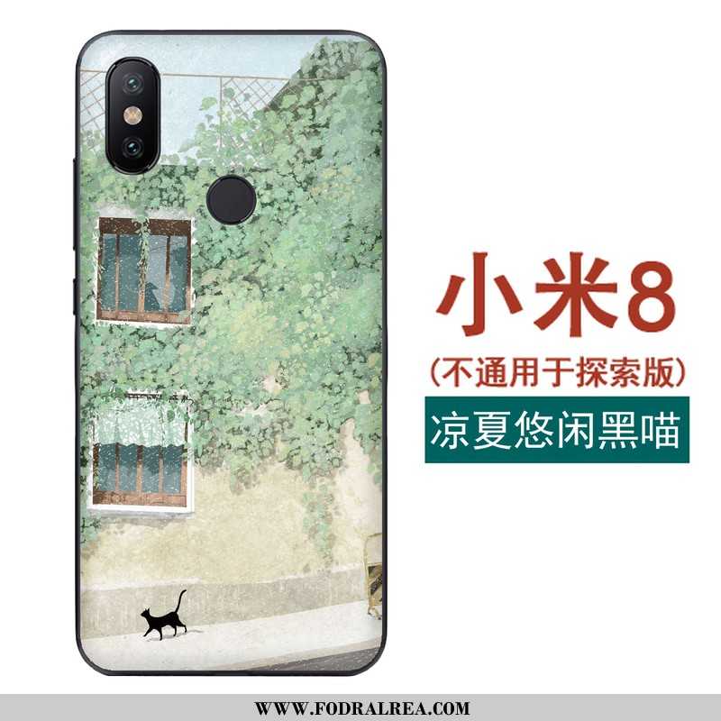 Skal Xiaomi Mi 8 Mönster Liten Röd, Fodral Xiaomi Mi 8 Mjuk Mobil Telefon Grön