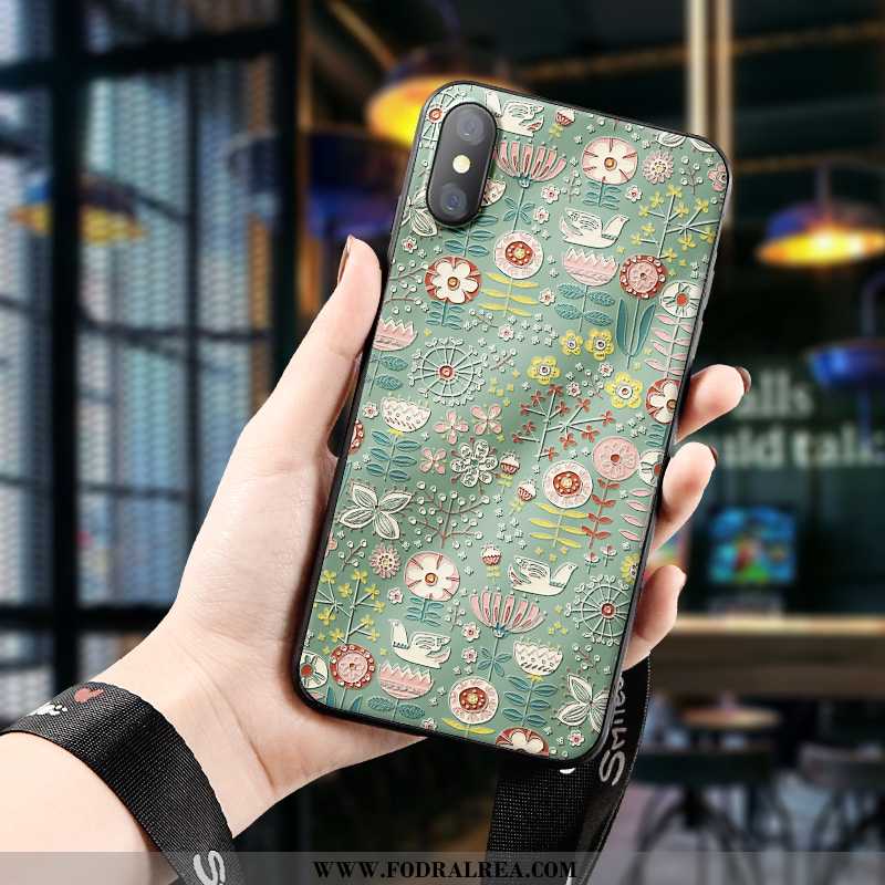 Skal Xiaomi Mi 8 Pro Mjuk Nubuck Lättnad, Fodral Xiaomi Mi 8 Pro Silikon All Inclusive Grön