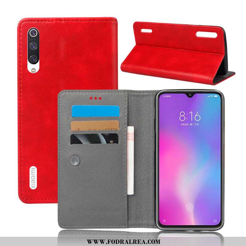 Skal Xiaomi Mi 9 Lite Plånbok Hård Fodral, Fodral Xiaomi Mi 9 Lite Skydd Läderfodral Orange