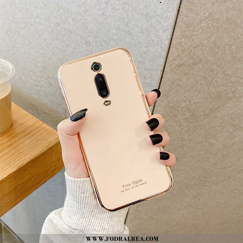 Skal Xiaomi Mi 9t Silikon Guld Solid Färg, Fodral Xiaomi Mi 9t Lyxiga Rosa