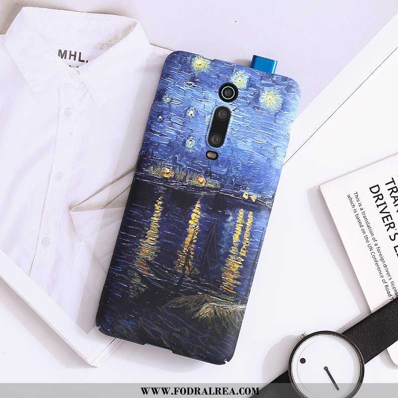 Skal Xiaomi Mi 9t Tunn Hård Personlighet, Fodral Xiaomi Mi 9t Nubuck Kreativa Blå