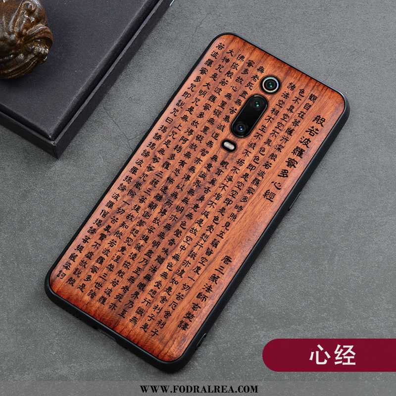 Skal Xiaomi Mi 9t Wood Röd Retro, Fodral Xiaomi Mi 9t Skydd Träsnideri Bruna