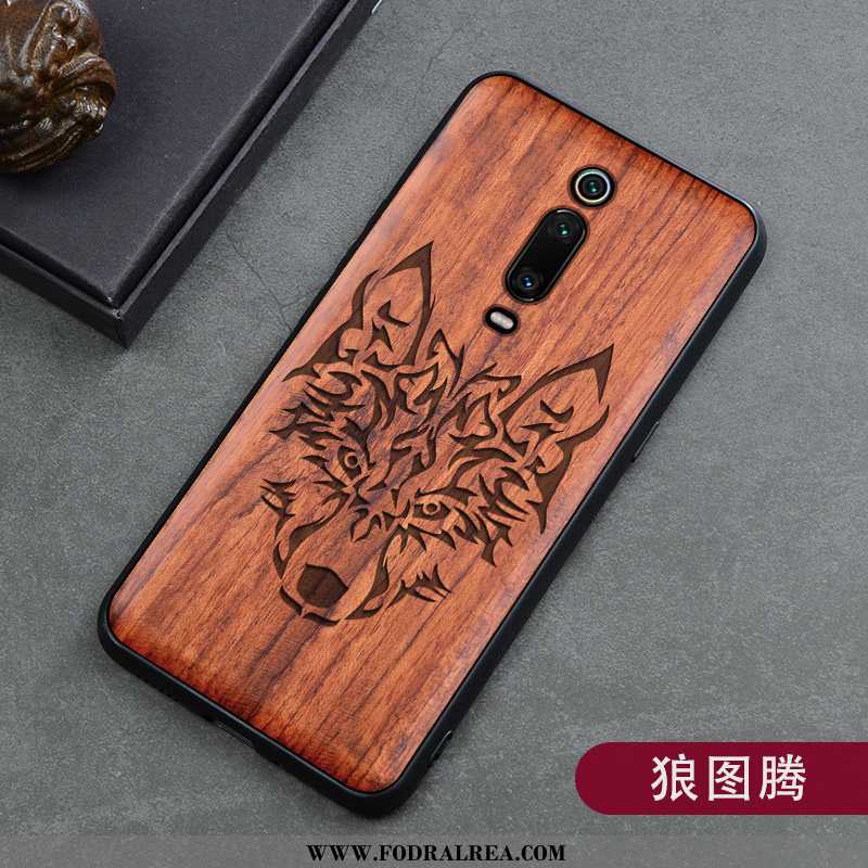 Skal Xiaomi Mi 9t Wood Röd Retro, Fodral Xiaomi Mi 9t Skydd Träsnideri Bruna