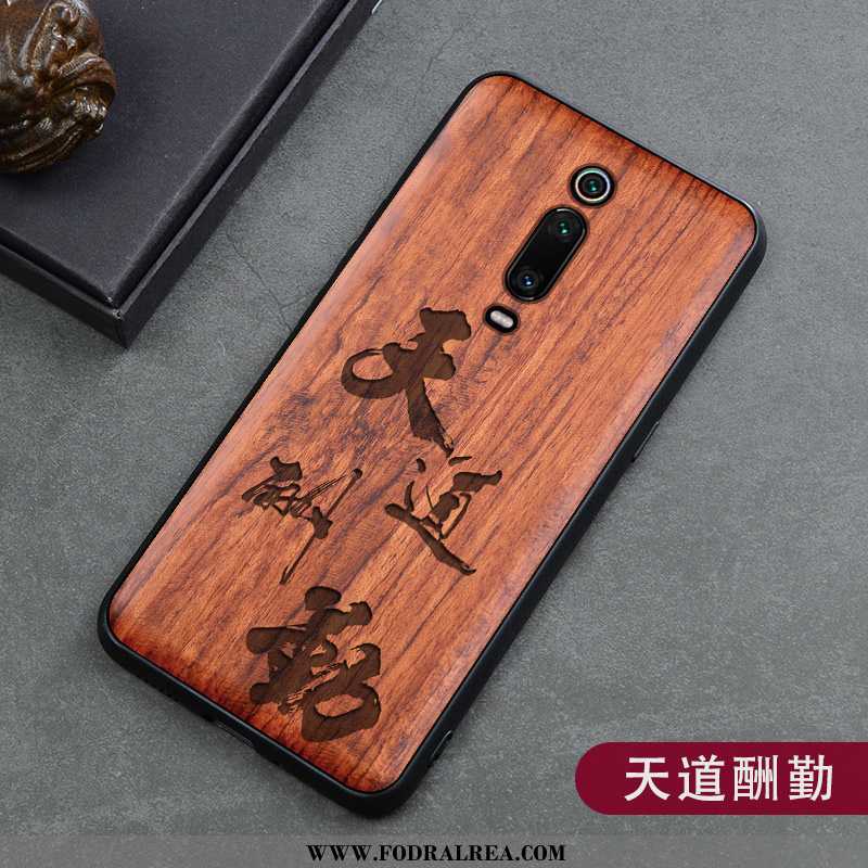 Skal Xiaomi Mi 9t Wood Röd Retro, Fodral Xiaomi Mi 9t Skydd Träsnideri Bruna