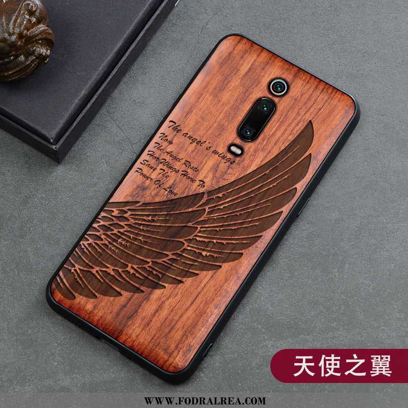 Skal Xiaomi Mi 9t Wood Röd Retro, Fodral Xiaomi Mi 9t Skydd Träsnideri Bruna