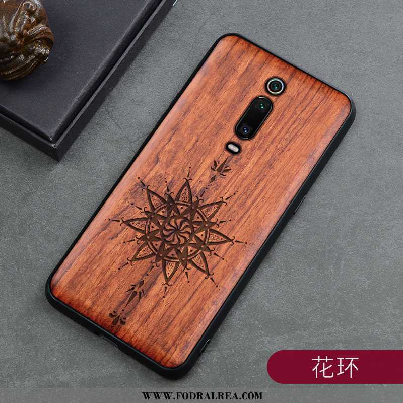 Skal Xiaomi Mi 9t Wood Röd Retro, Fodral Xiaomi Mi 9t Skydd Träsnideri Bruna