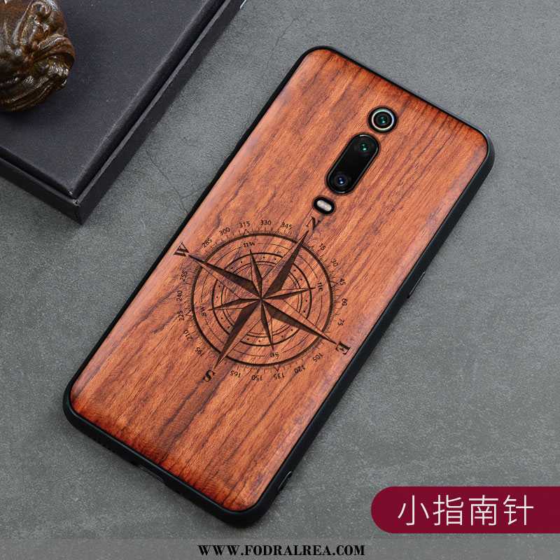 Skal Xiaomi Mi 9t Wood Röd Retro, Fodral Xiaomi Mi 9t Skydd Träsnideri Bruna