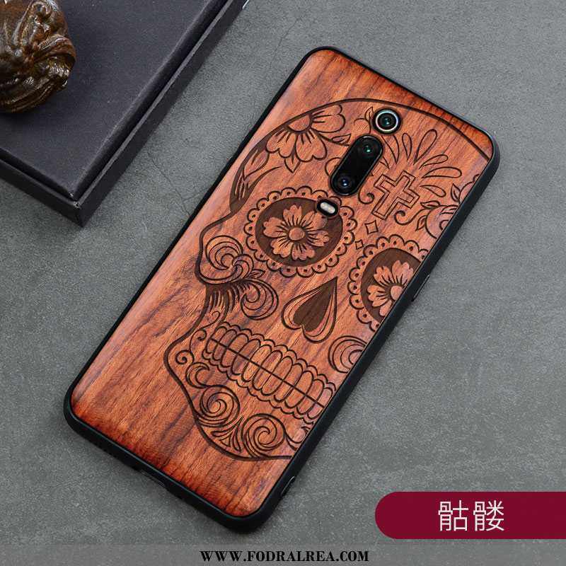 Skal Xiaomi Mi 9t Wood Röd Retro, Fodral Xiaomi Mi 9t Skydd Träsnideri Bruna