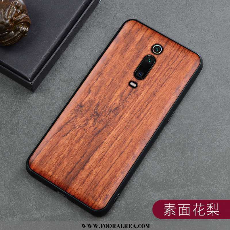 Skal Xiaomi Mi 9t Wood Röd Retro, Fodral Xiaomi Mi 9t Skydd Träsnideri Bruna