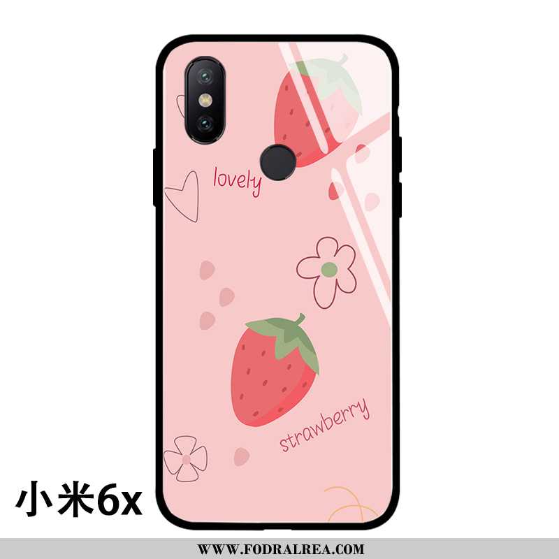 Skal Xiaomi Mi A2 Glas Enkel Kyla, Fodral Xiaomi Mi A2 Kreativa Mjuk Rosa