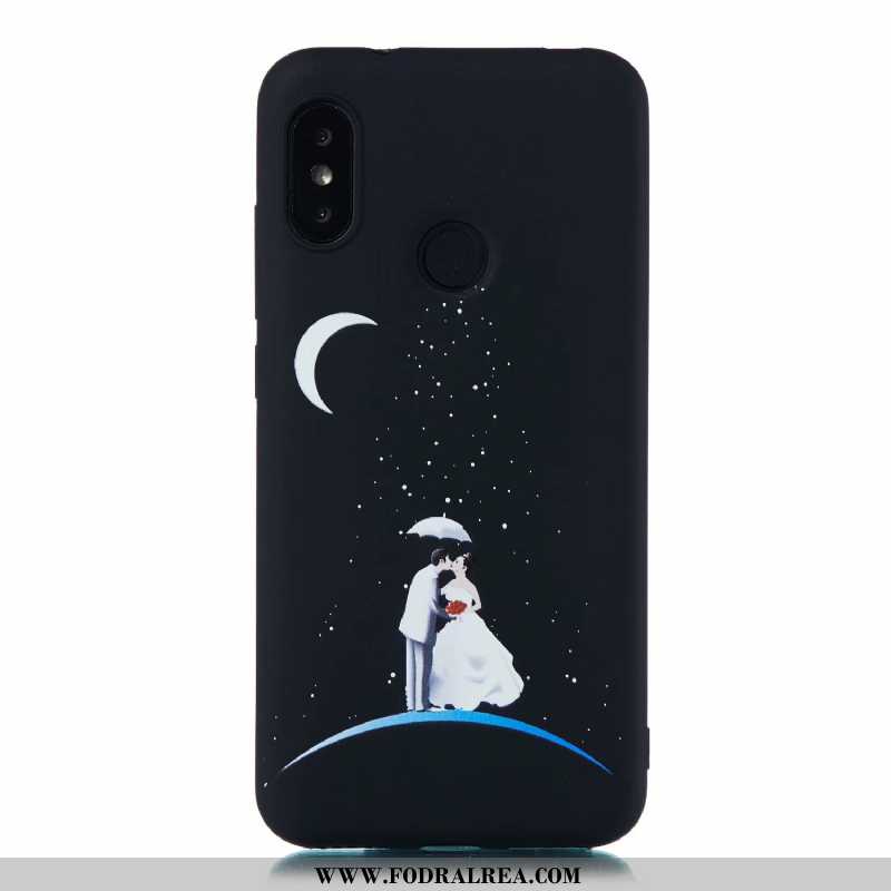 Skal Xiaomi Mi A2 Lite Mjuk Svart Skal, Fodral Xiaomi Mi A2 Lite Nubuck Mobil Telefon Svarta