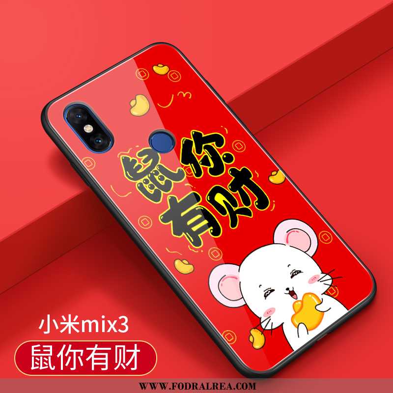 Skal Xiaomi Mi Mix 3 Trend Glas Silikon, Fodral Xiaomi Mi Mix 3 Super Personlighet Röd