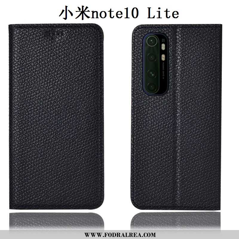 Skal Xiaomi Mi Note 10 Lite Äkta Läder Fallskydd Fodral, Fodral Xiaomi Mi Note 10 Lite Skydd Liten S