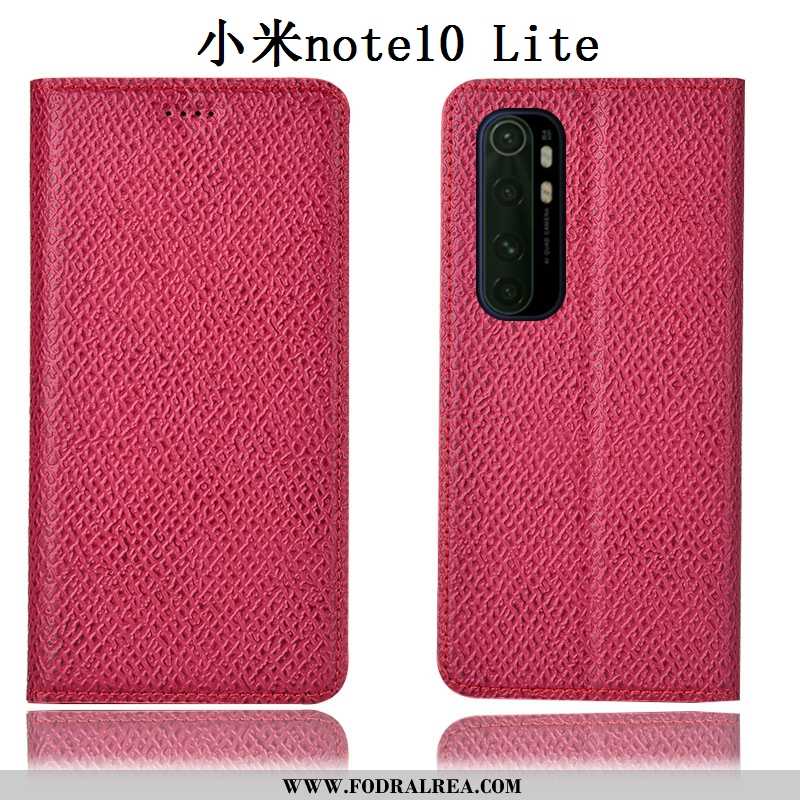 Skal Xiaomi Mi Note 10 Lite Äkta Läder Fallskydd Fodral, Fodral Xiaomi Mi Note 10 Lite Skydd Liten S