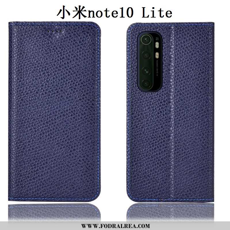 Skal Xiaomi Mi Note 10 Lite Äkta Läder Fallskydd Fodral, Fodral Xiaomi Mi Note 10 Lite Skydd Liten S