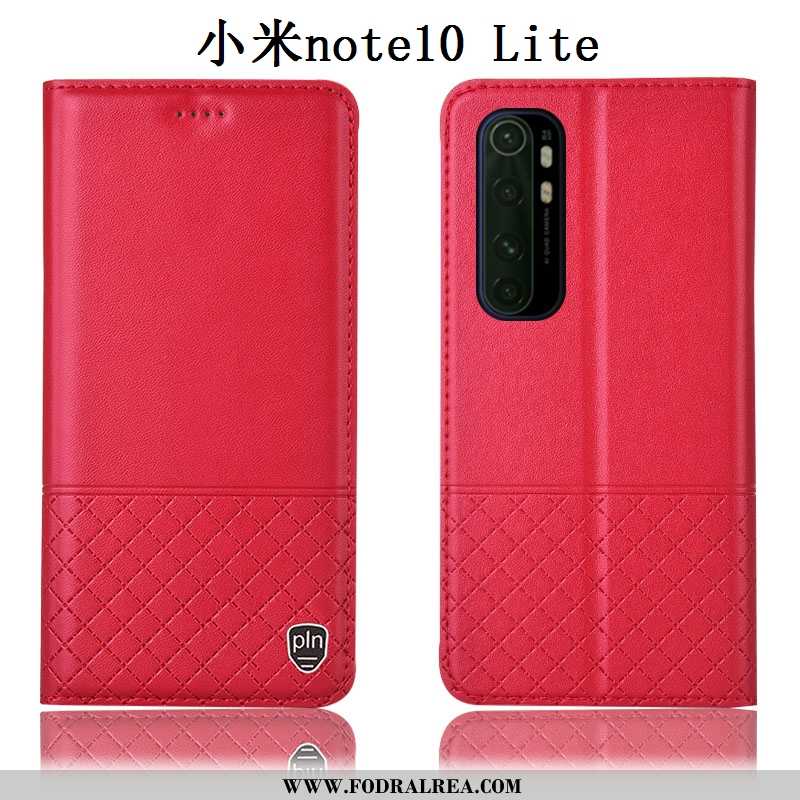 Skal Xiaomi Mi Note 10 Lite Äkta Läder Ungdom Liten, Fodral Xiaomi Mi Note 10 Lite Skydd Täcka Bruna