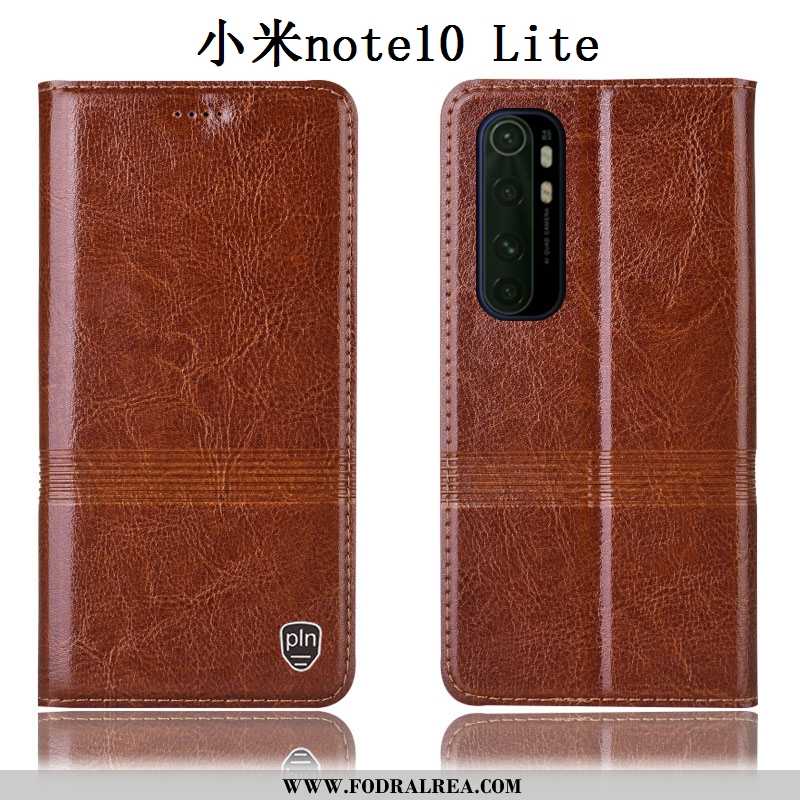 Skal Xiaomi Mi Note 10 Lite Äkta Läder Ungdom Mobil Telefon, Fodral Xiaomi Mi Note 10 Lite Skydd Täc