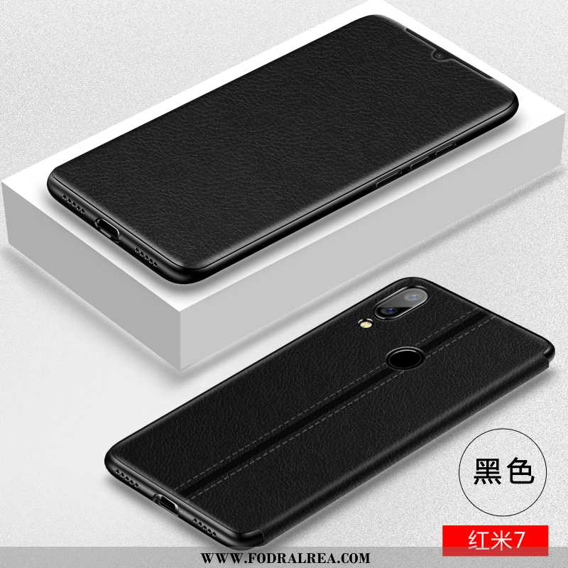 Skal Xiaomi Redmi 7 Skydd Clamshell Silikon, Fodral Xiaomi Redmi 7 Läderfodral Mjuk Bruna