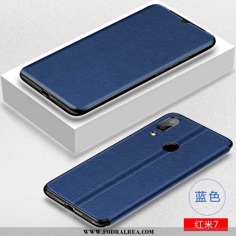 Skal Xiaomi Redmi 7 Skydd Clamshell Silikon, Fodral Xiaomi Redmi 7 Läderfodral Mjuk Bruna