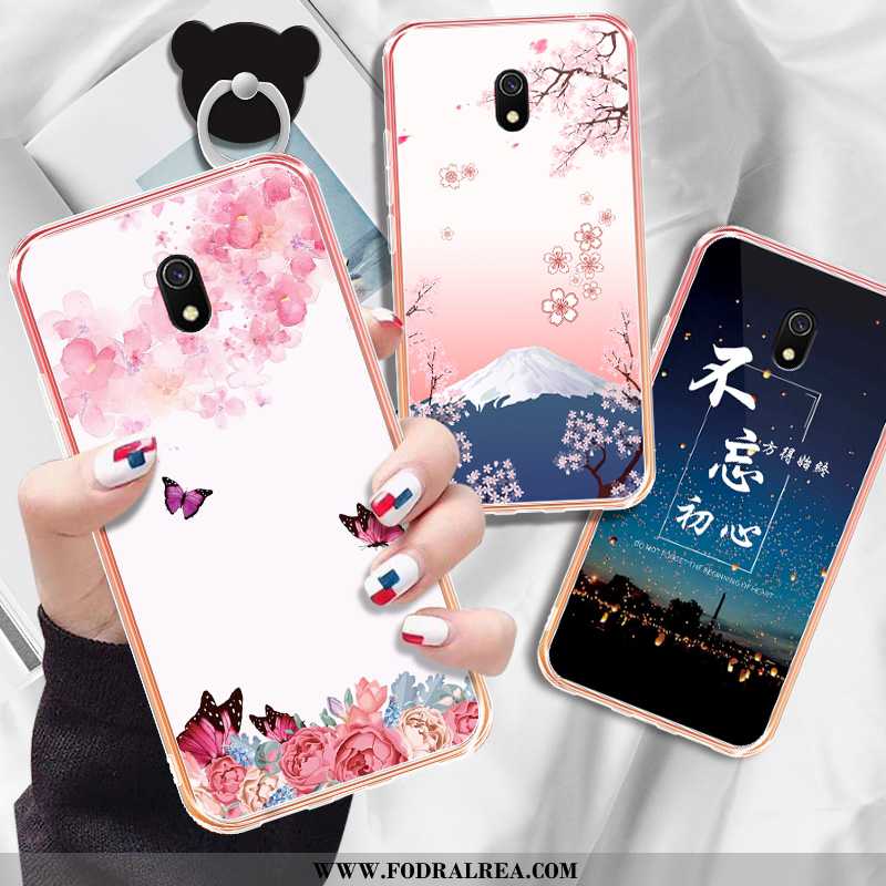 Skal Xiaomi Redmi 8a Mode Kyla Fallskydd, Fodral Xiaomi Redmi 8a Transparent Skydd Rosa