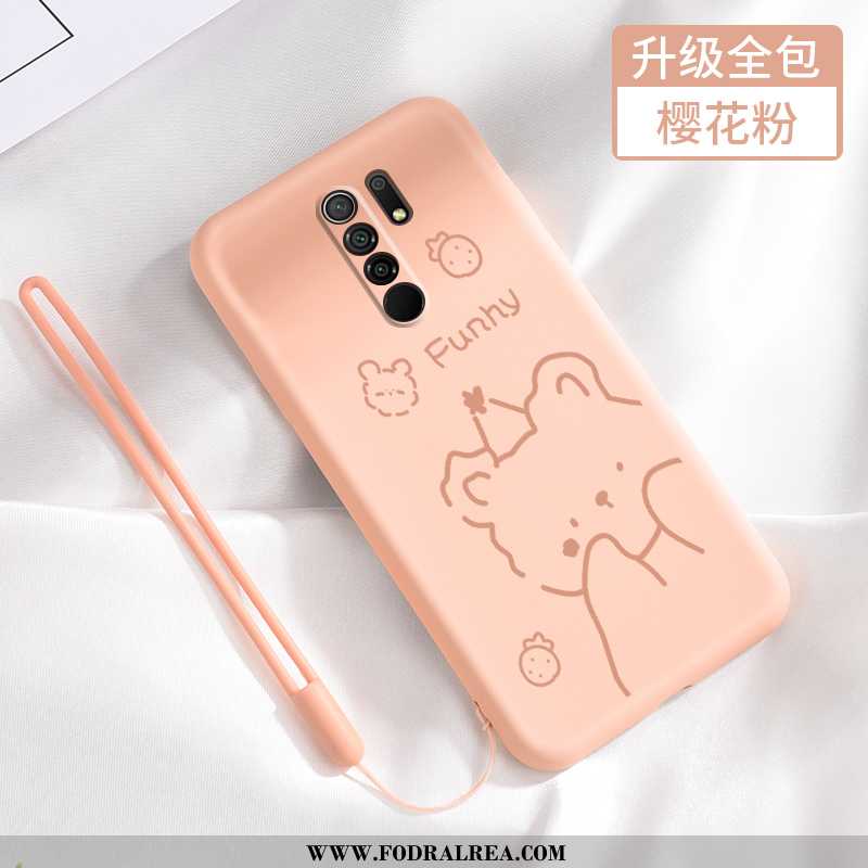 Skal Xiaomi Redmi 9 Skydd Röd Trend, Fodral Xiaomi Redmi 9 Nubuck Liten Rosa