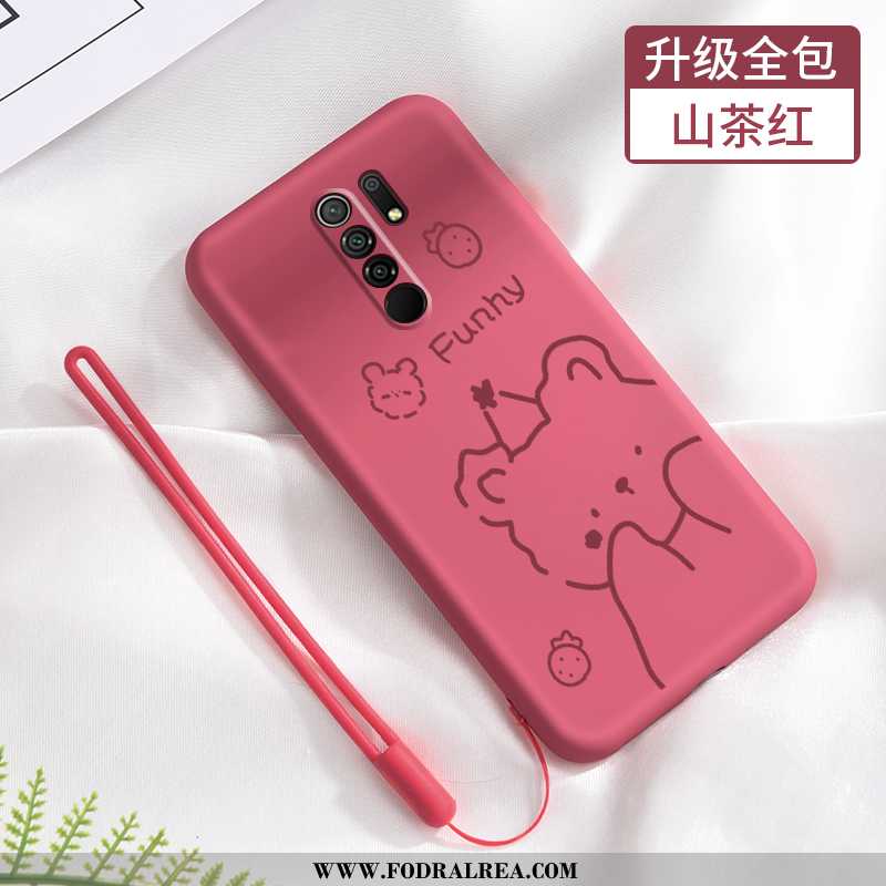 Skal Xiaomi Redmi 9 Skydd Röd Trend, Fodral Xiaomi Redmi 9 Nubuck Liten Rosa