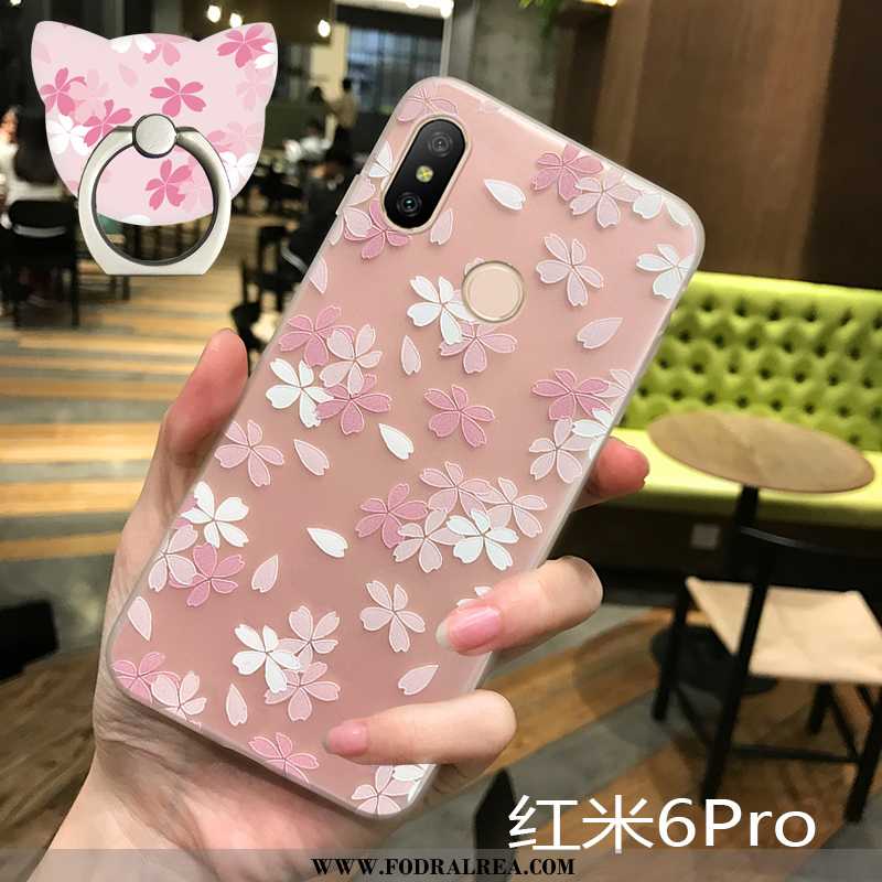 Skal Xiaomi Redmi Note 6 Pro Mjuk Tunn Net Red, Fodral Xiaomi Redmi Note 6 Pro Silikon Rosa