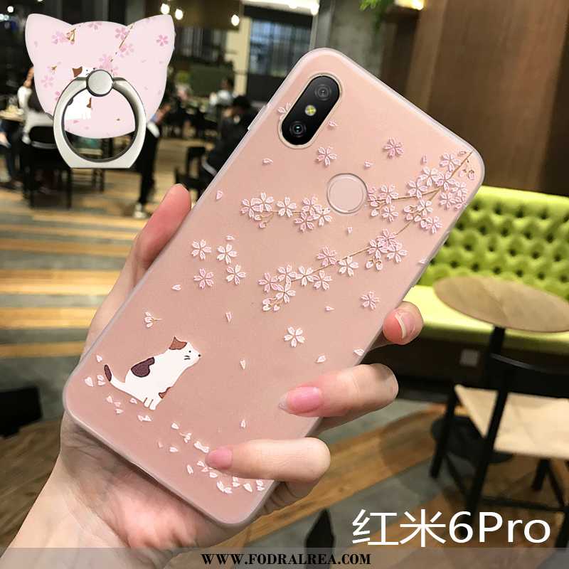 Skal Xiaomi Redmi Note 6 Pro Mjuk Tunn Net Red, Fodral Xiaomi Redmi Note 6 Pro Silikon Rosa