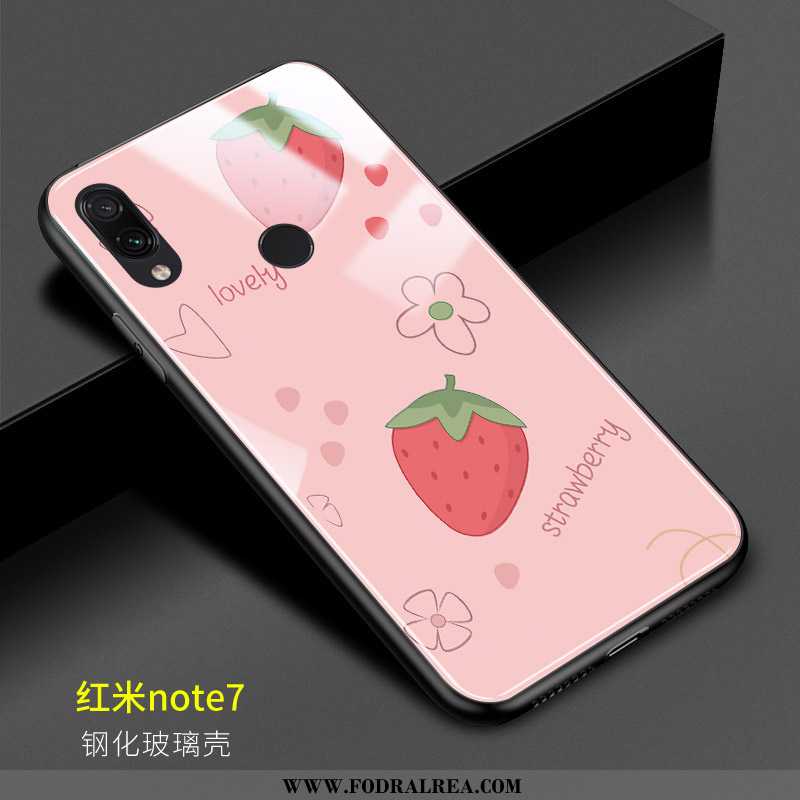 Skal Xiaomi Redmi Note 7 Glas Vacker Röd, Fodral Xiaomi Redmi Note 7 Personlighet Rosa