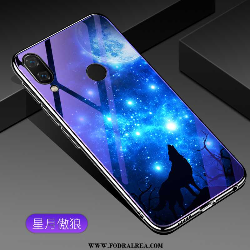 Skal Xiaomi Redmi Note 7 Skydd Blommor Purpur, Fodral Xiaomi Redmi Note 7 Glas Silikon Lila