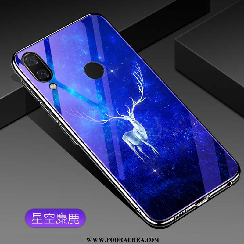 Skal Xiaomi Redmi Note 7 Skydd Blommor Purpur, Fodral Xiaomi Redmi Note 7 Glas Silikon Lila