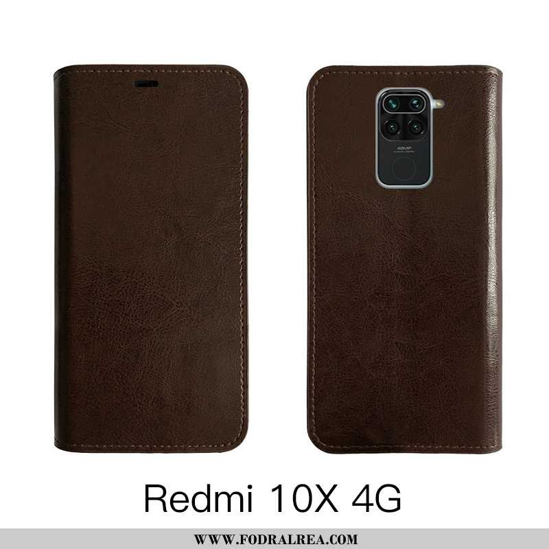 Skal Xiaomi Redmi Note 9 Skydd Fodral, Fodral Xiaomi Redmi Note 9 Läderfodral Täcka Bruna