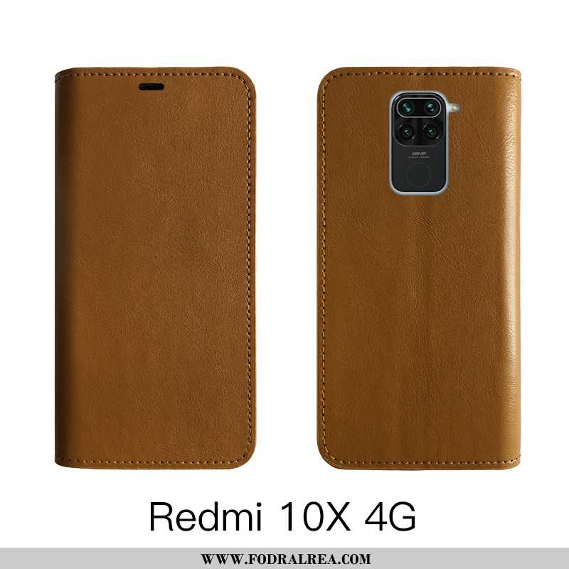 Skal Xiaomi Redmi Note 9 Skydd Fodral, Fodral Xiaomi Redmi Note 9 Läderfodral Täcka Bruna