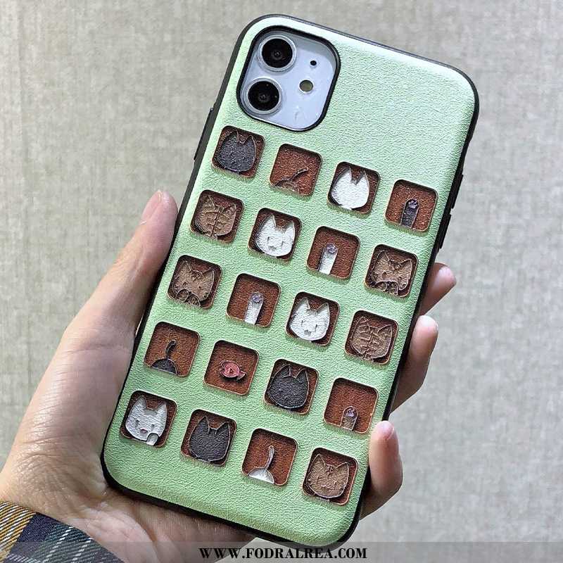 Skal iPhone 11 Kreativa Hård Tecknat, Fodral iPhone 11 Lättnad Vacker Grön