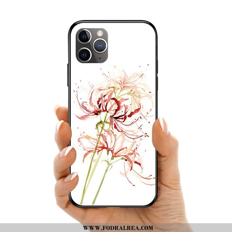 Skal iPhone 11 Pro Max Silikon Blommor Kinesisk Stil, Fodral iPhone 11 Pro Max Skydd Vit Vita