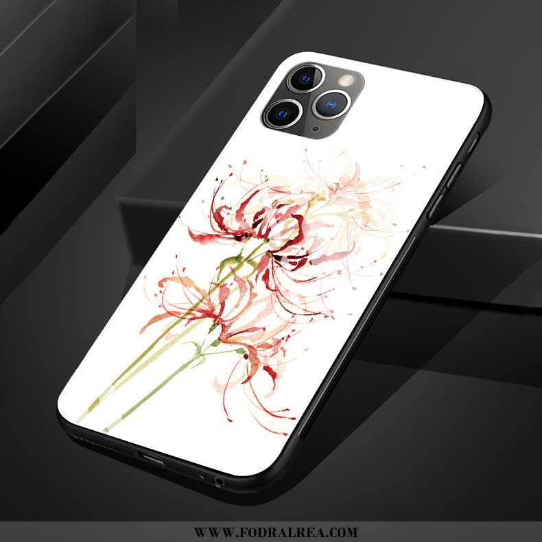 Skal iPhone 11 Pro Max Silikon Blommor Kinesisk Stil, Fodral iPhone 11 Pro Max Skydd Vit Vita