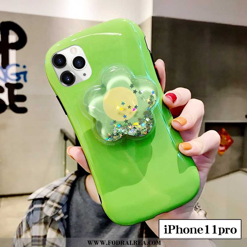 Skal iPhone 11 Pro Silikon Liten Support, Fodral iPhone 11 Pro Trend Blommor Grön