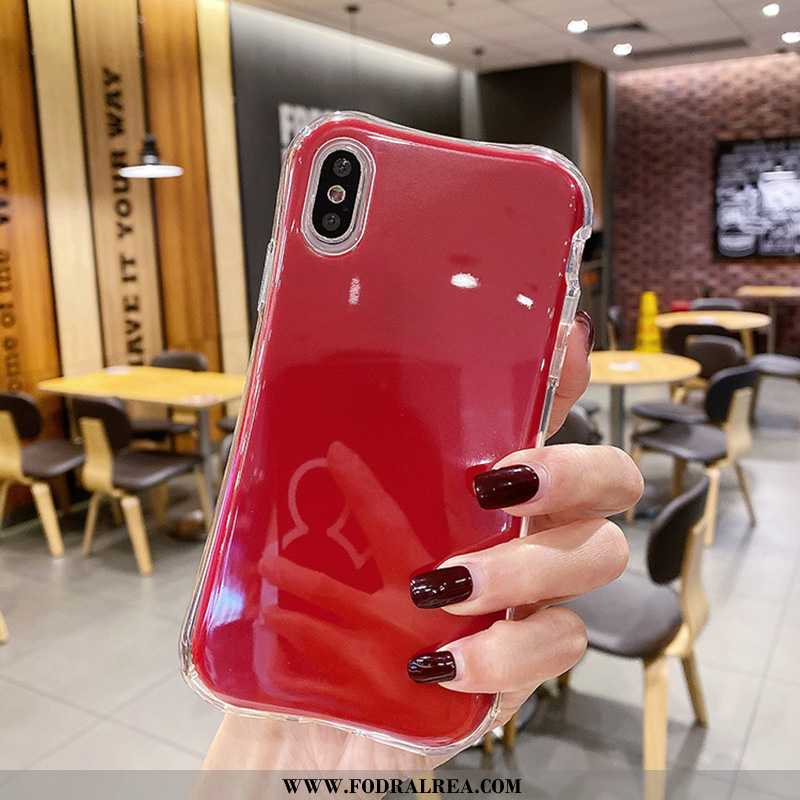 Skal iPhone X Kreativa Skydd Net Red, Fodral iPhone X Trend Solid Färg Röd