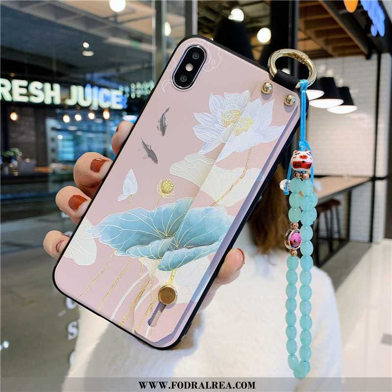 Skal iPhone X Mjuk Blommor Rosa, Fodral iPhone X Skydd Rosa