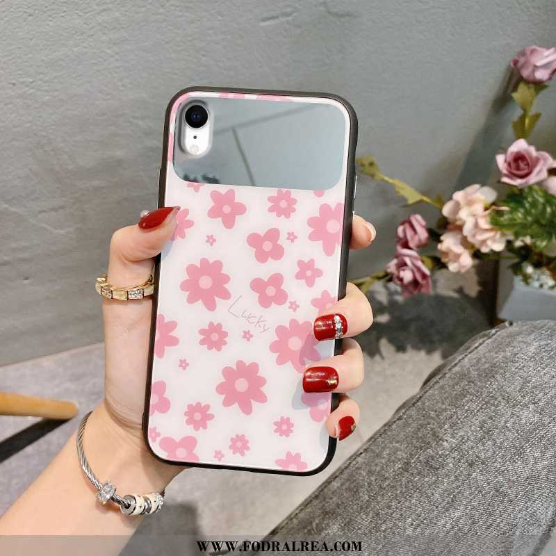 Skal iPhone Xr Glas Fallskydd All Inclusive, Fodral iPhone Xr Kreativa Blommor Rosa