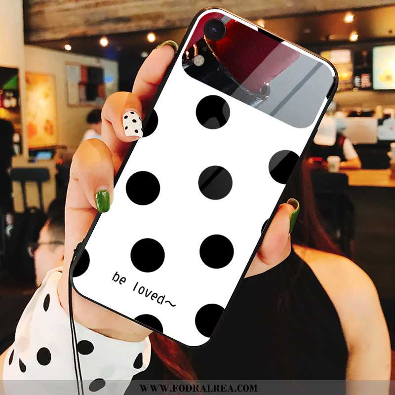 Skal iPhone Xr Personlighet Mode Sminkväska, Fodral iPhone Xr Trend Polka Dot Svarta