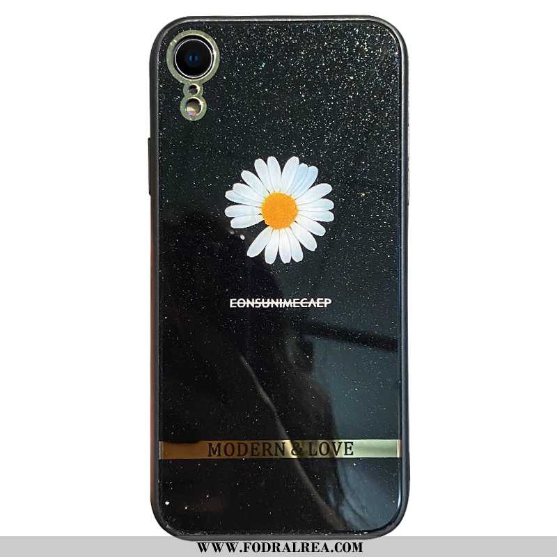 Skal iPhone Xr Silikon Pulver Blommor, Fodral iPhone Xr Trend Plating Svarta