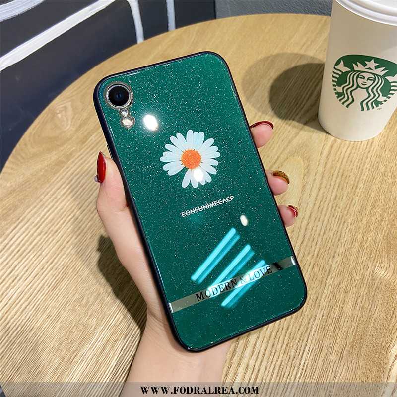 Skal iPhone Xr Silikon Pulver Blommor, Fodral iPhone Xr Trend Plating Svarta