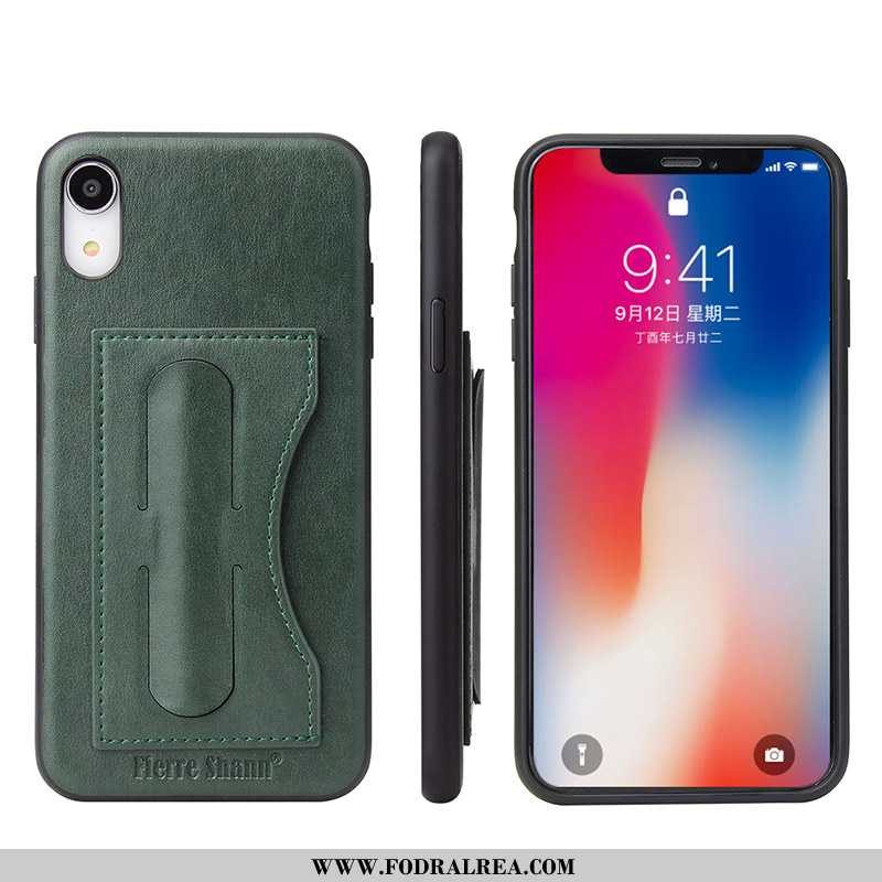 Skal iPhone Xr Skydd All Inclusive Fodral, Fodral iPhone Xr Läderfodral Grön Turkos