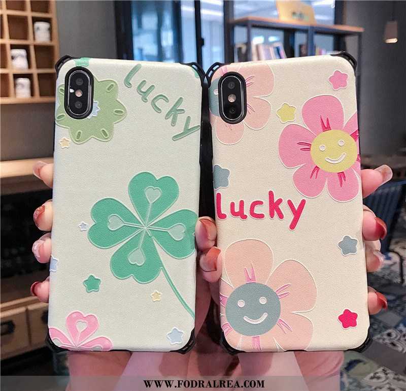 Skal iPhone Xs Lättnad Mobil Telefon Blommor, Fodral iPhone Xs Mjuk Skydd Rosa